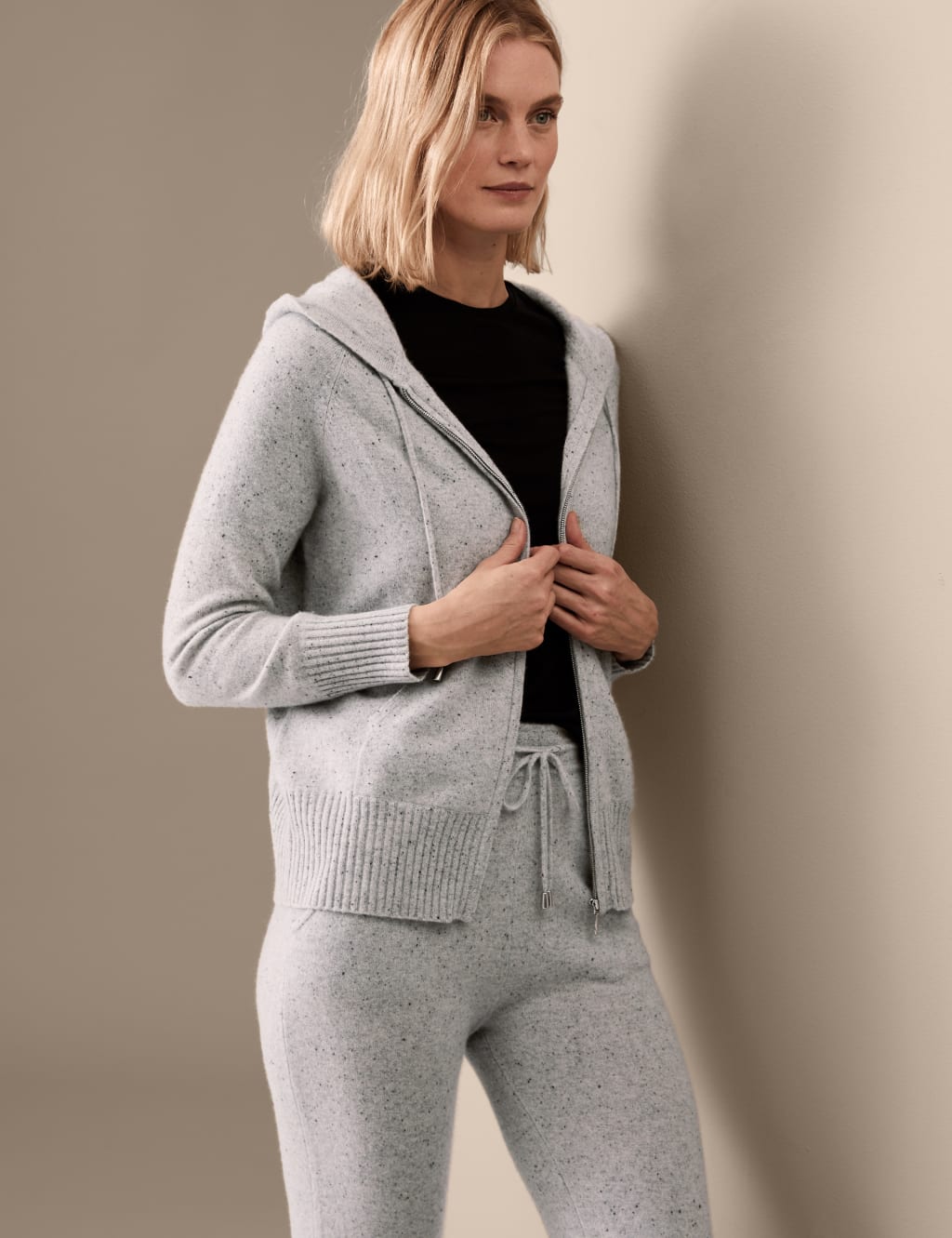 Pure Cashmere Textured Relaxed Hoodie image 5