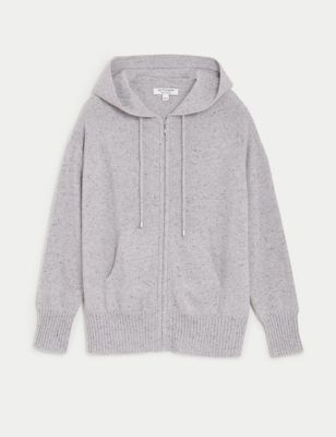 M&S Autograph Womens Pure Cashmere Textured Relaxed Hoodie