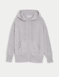 Pure Cashmere Textured Relaxed Hoodie