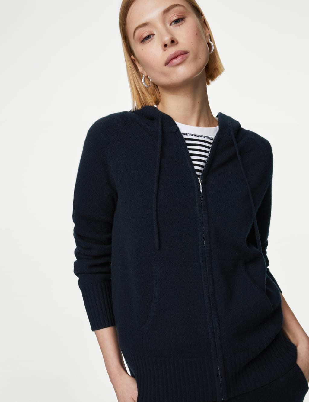 Pure Cashmere Knitted Relaxed Hoodie image 1