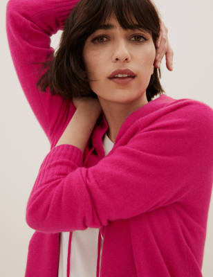 

Womens Autograph Bequemer Kapuzen-Strickpullover aus reinem Kaschmir - Hot Pink, Hot Pink