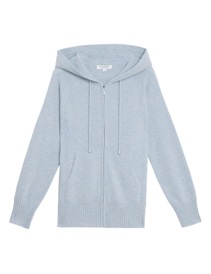 

Womens Autograph Bequemer Kapuzen-Strickpullover aus reinem Kaschmir - Grey Blue, Grey Blue