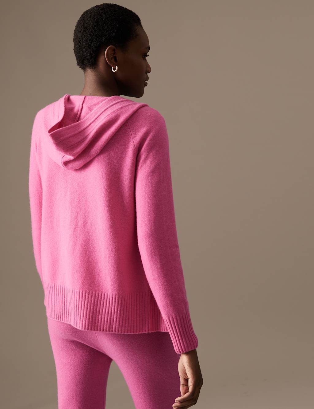 Pure Cashmere Knitted Relaxed Hoodie image 5