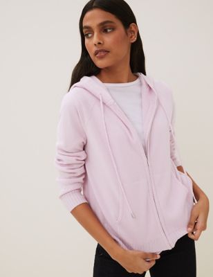 

Womens Autograph Pure Cashmere Knitted Relaxed Hoodie - Dusted Pink, Dusted Pink