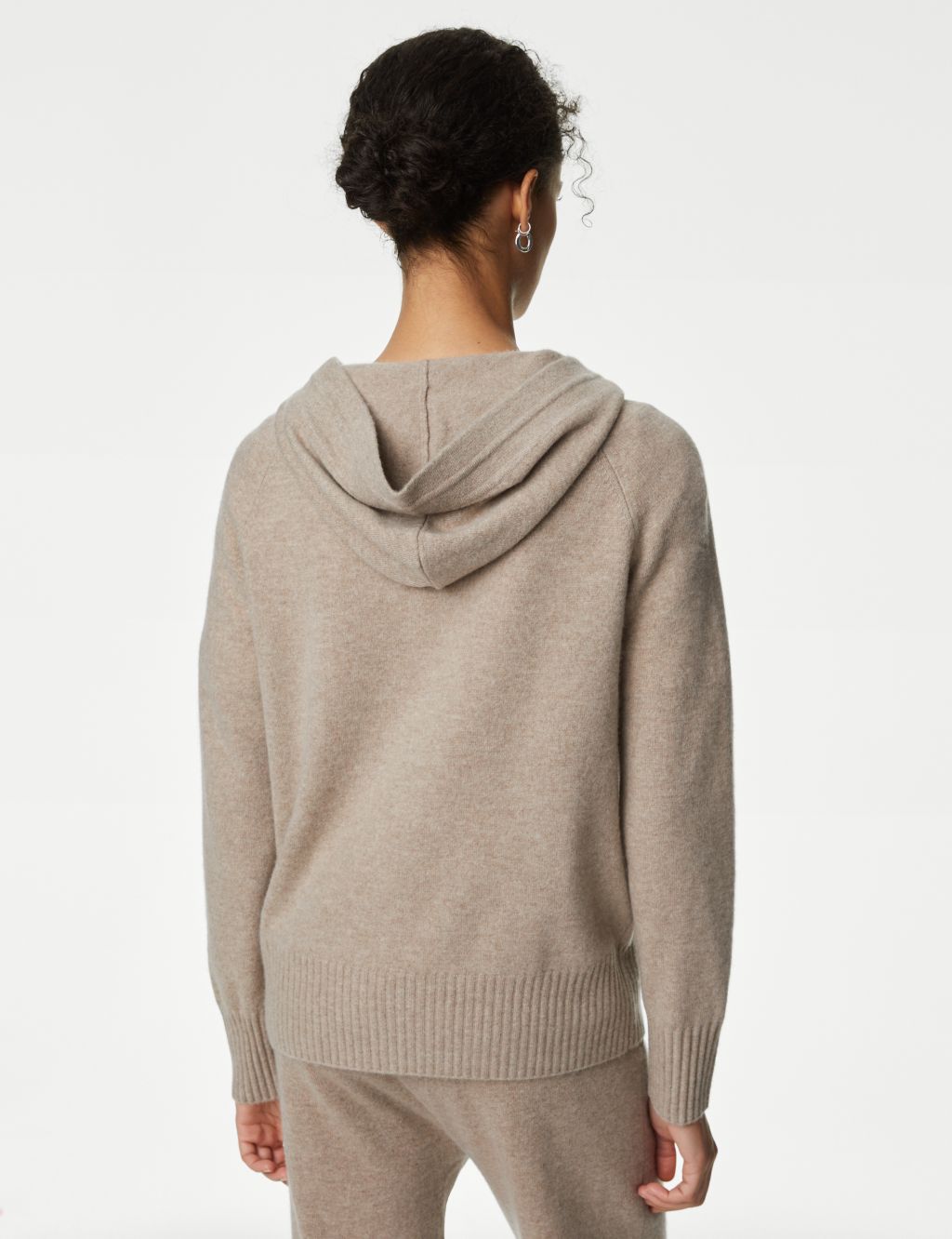 Pure Cashmere Knitted Relaxed Hoodie image 5