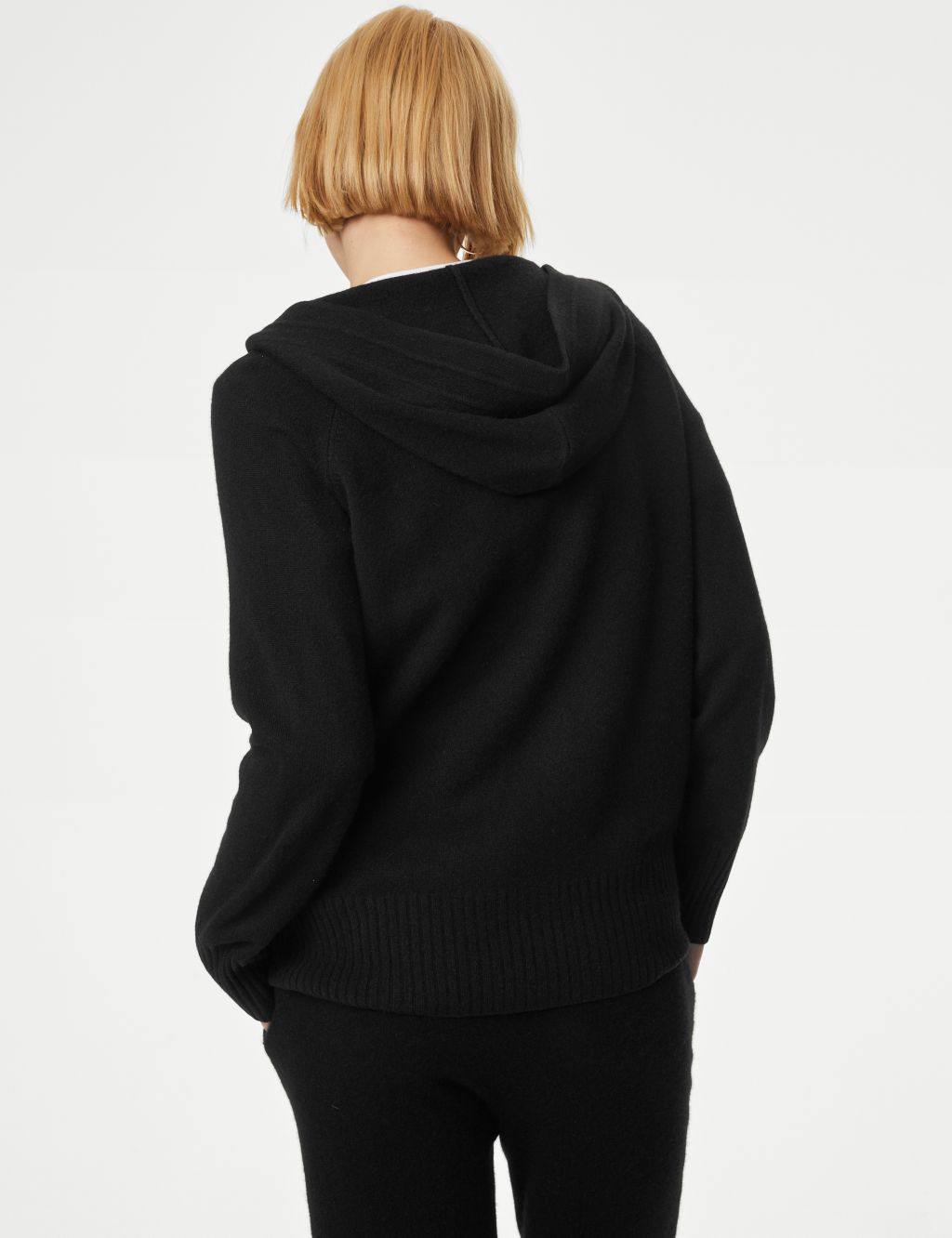 Pure Cashmere Knitted Relaxed Hoodie image 3