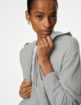 Pure Cashmere Zip Up Hoodie M S US