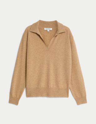 

Womens Autograph Pure Cashmere Collared Relaxed Jumper - Camel, Camel