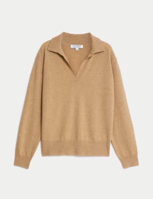 

Autograph Jersey informal 100% cashmere con cuelloWomens - Camel, Camel