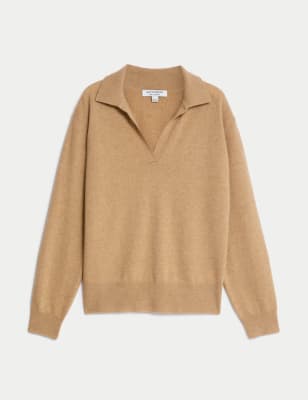 

Womens Autograph Pure Cashmere Collared Relaxed Jumper - Camel, Camel