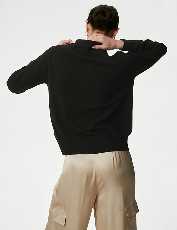 Pure Cashmere Collared Relaxed Jumper - PA