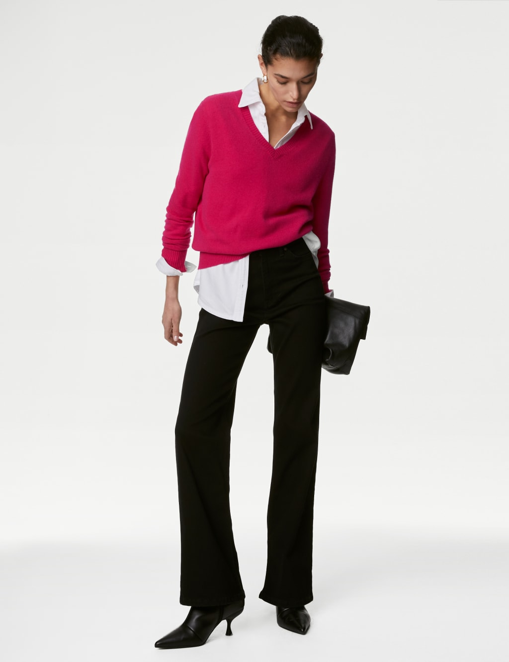 Pure Cashmere V-Neck Jumper image 3