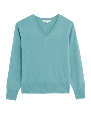 

Womens Autograph Pure Cashmere V-Neck Jumper - Medium Seafoam, Medium Seafoam