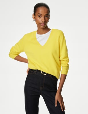 

Womens Autograph Pure Cashmere V-Neck Jumper - Sunshine, Sunshine