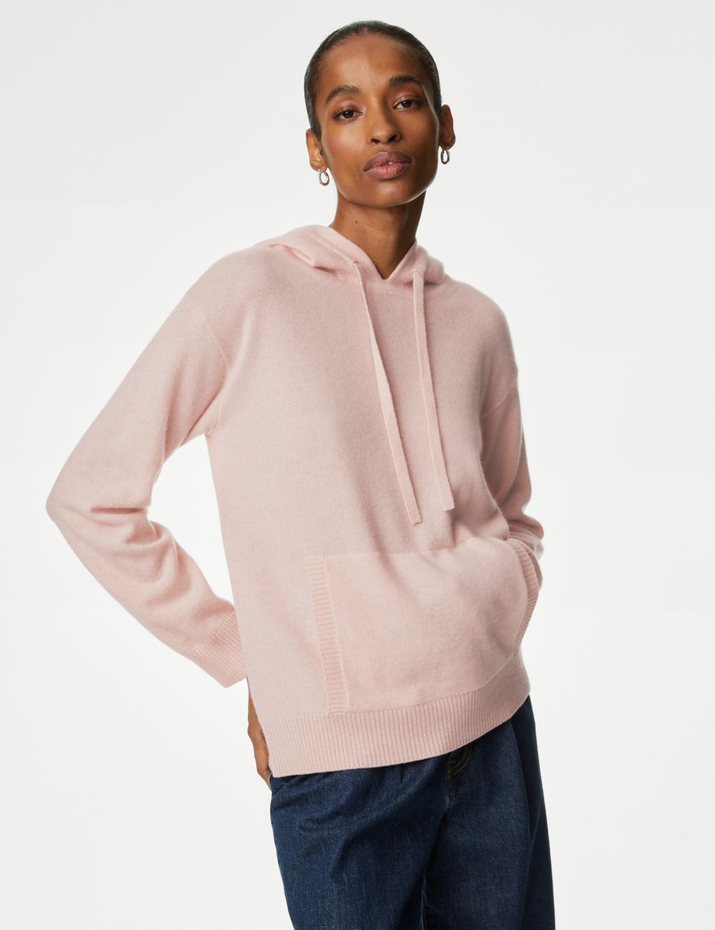 Pure Cashmere Textured Relaxed Hoodie image 1