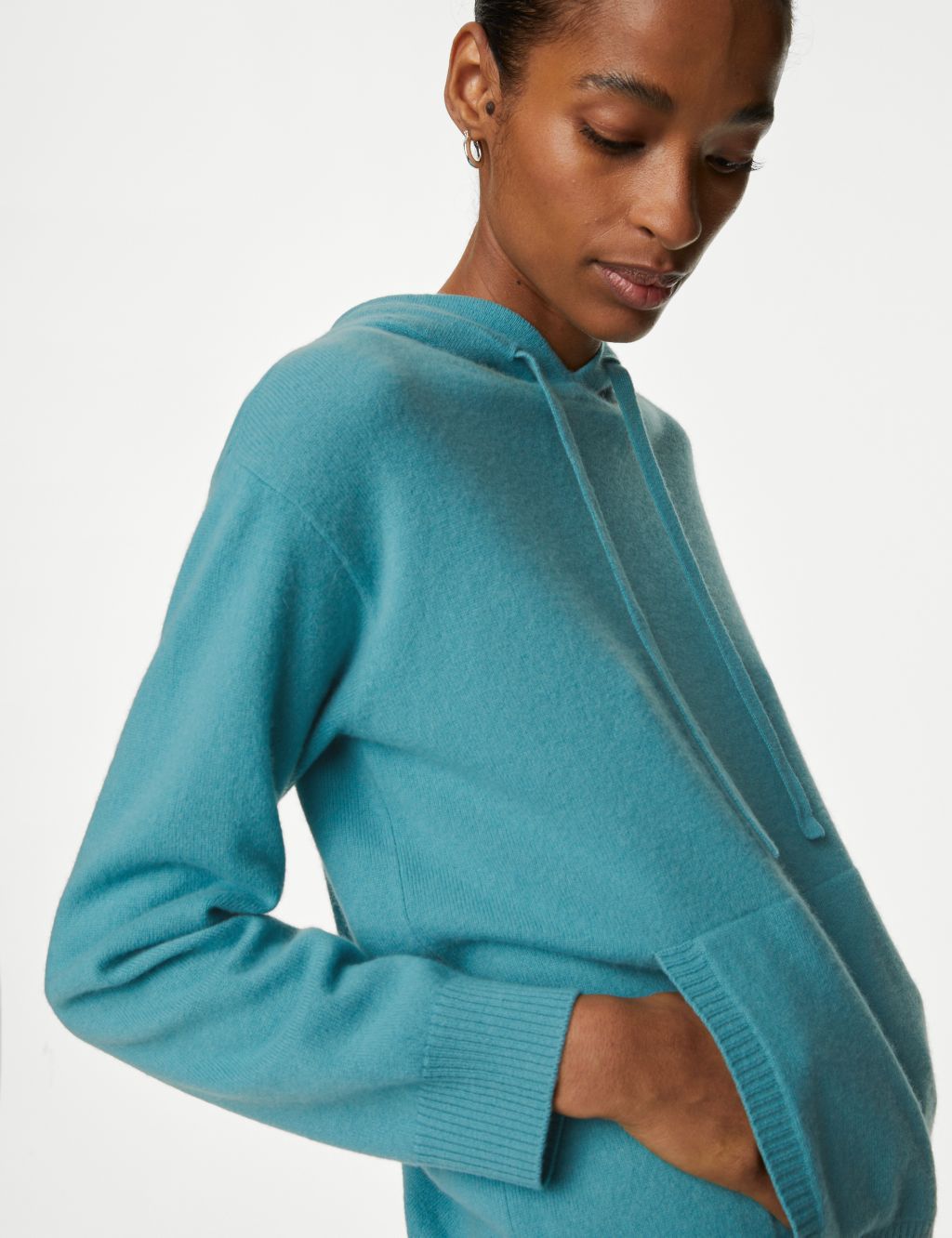 Pure Cashmere Textured Relaxed Hoodie image 4