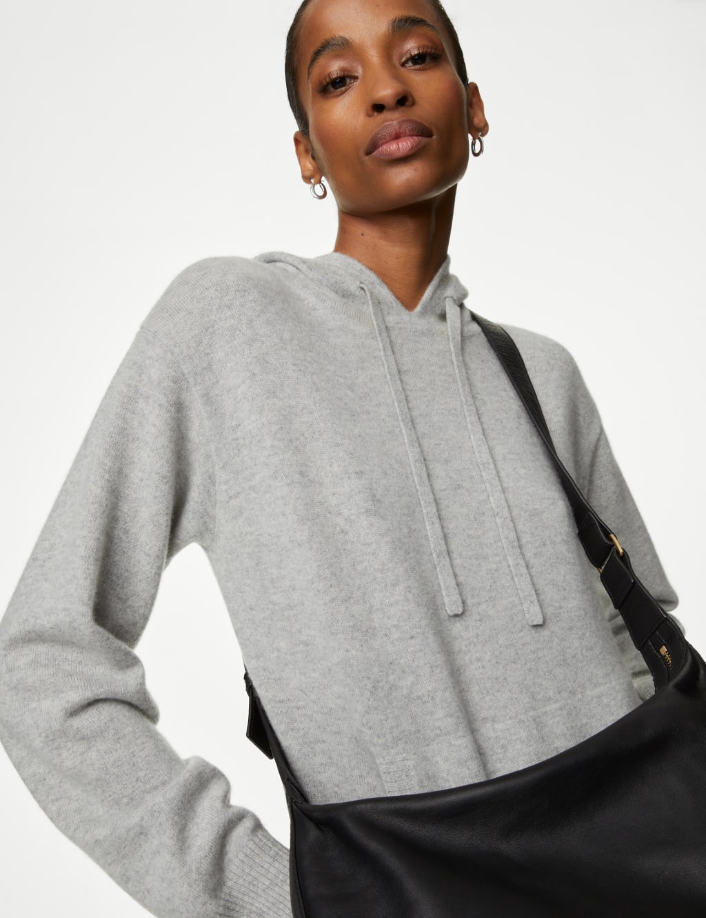 Pure Cashmere Textured Relaxed Hoodie