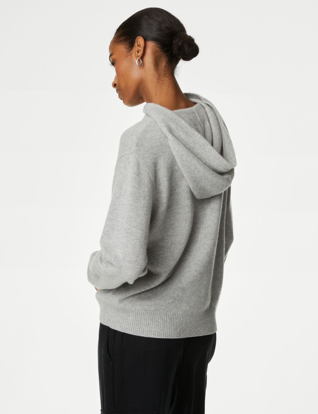 Pure Cashmere Textured Relaxed Hoodie image 6