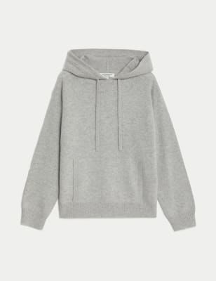 Pure Cashmere Textured Relaxed Hoodie