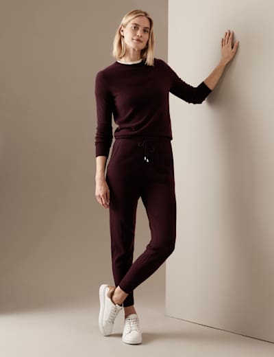 Pure Cashmere Tapered Ankle Grazer Joggers