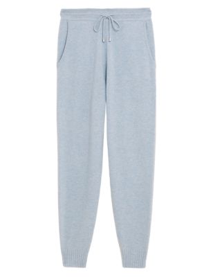 

Womens Autograph Pure Cashmere Tapered Ankle Grazer Joggers - Grey Blue, Grey Blue