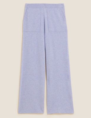 M&S Autograph Womens Pure Cashmere Wide Leg Knitted Trousers