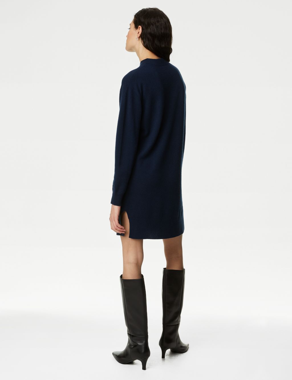 Pure Cashmere Crew Neck Mini Knitted Dress image 3