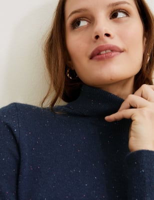 

Womens Autograph Pure Cashmere Roll Neck Jumper - Navy Mix, Navy Mix