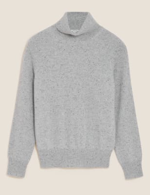 white cashmere roll neck jumper