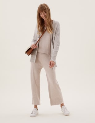 

Womens M&S Collection Wide Leg Trousers - Fawn, Fawn