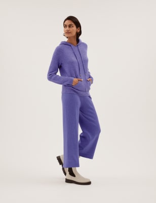 

Womens M&S Collection Wide Leg Trousers - Hyacinth, Hyacinth