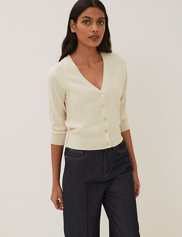 Pure Cashmere Cropped Cardigan - KR