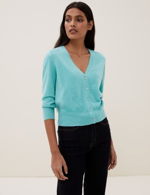  Gilet court 100 % cachemire - Bright Jade