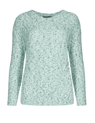 Cotton Rich Textured Slub Tweed Jumper | M&S Collection | M&S