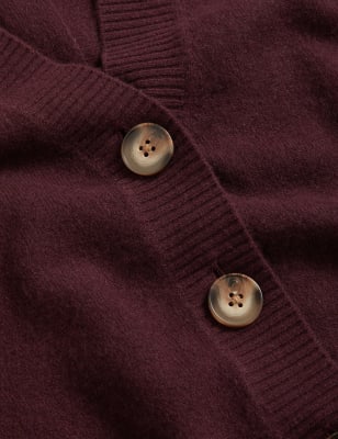 

Womens Autograph Pure Cashmere V-Neck Button Front Cardigan - Dark Burgundy, Dark Burgundy