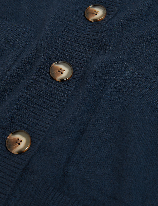 Pure Cashmere V-Neck Button Front Cardigan - SG