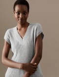Pure Cashmere Ribbed V-Neck Knitted Vest