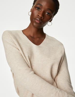 Beige 2024 ribbed jumper