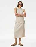 Textured Knitted Midi Skirt