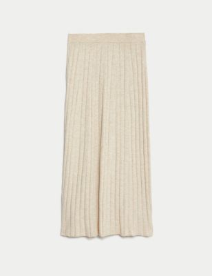 Textured Knitted Midi Skirt
