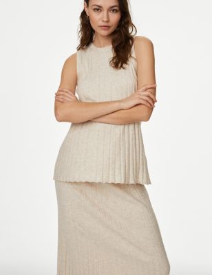 Textured Crew Neck Knitted Top - CA
