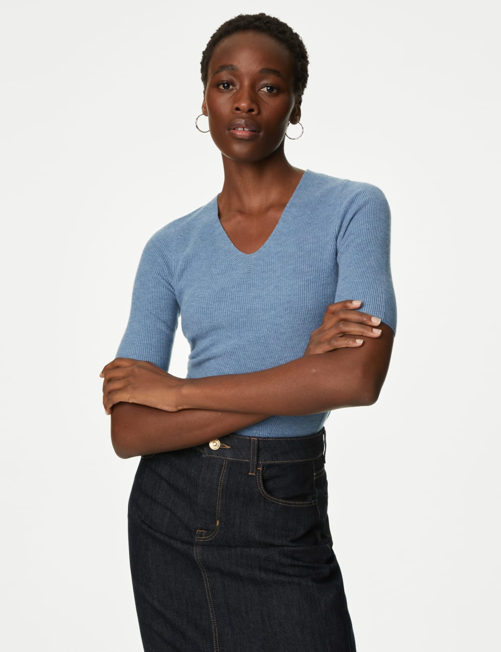 Short sleeve v neck jumper new arrivals