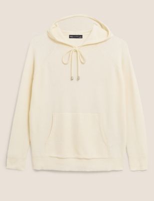M&S Womens Soft Touch Textured Knitted Hoodie