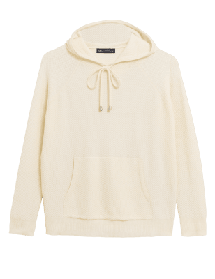 

Womens M&S Collection Weicher Strickkapuzenpullover mit Strukturmuster - Cream, Cream