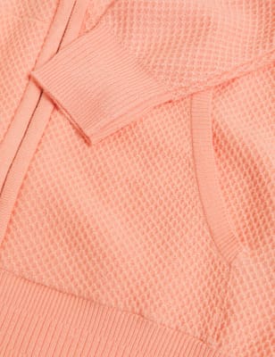 

Womens M&S Collection Soft Touch Textured Hoodie - Peach, Peach