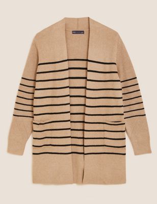 M&S Womens Soft Touch Striped Relaxed Cardigan
