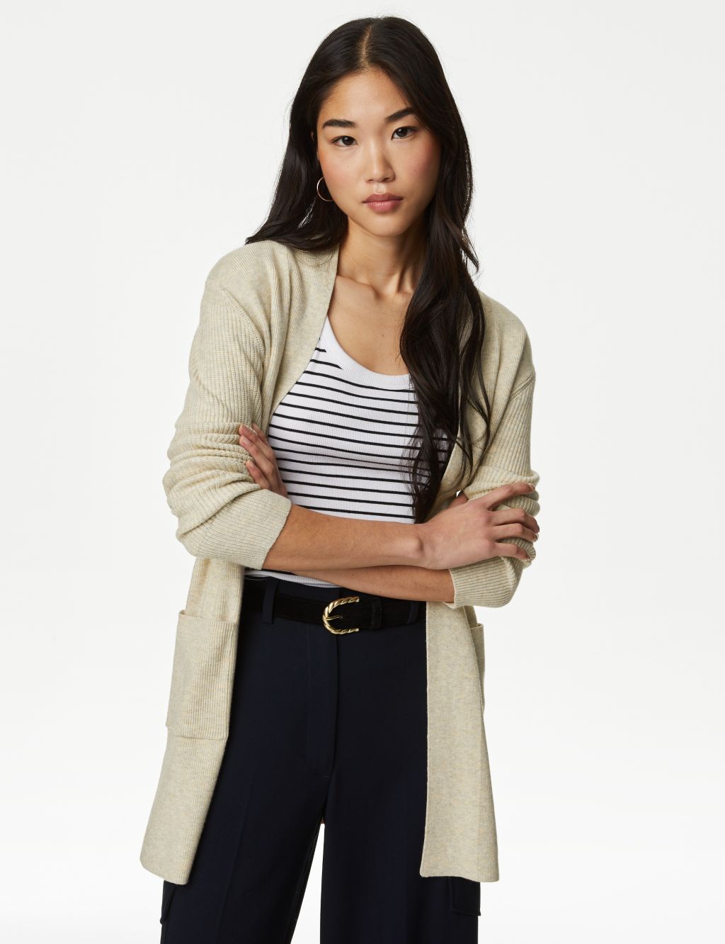 Soft Touch Knitted Longline Cardigan image 1