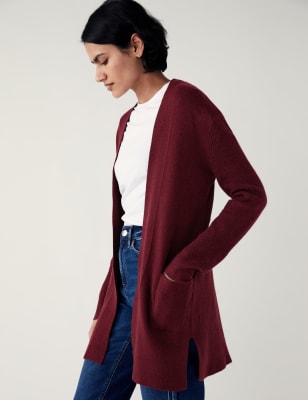 

Womens M&S Collection Soft Touch Knitted Longline Cardigan - Dark Burgundy, Dark Burgundy