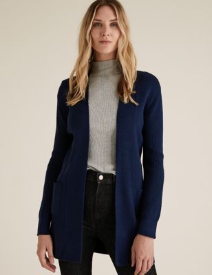 

Womens M&S Collection Soft Touch Knitted Longline Cardigan - Navy, Navy