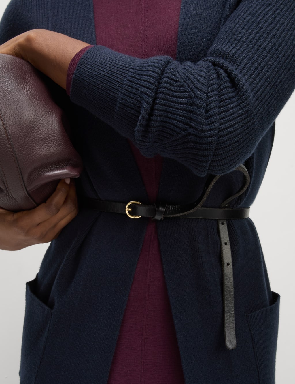 Navy longline cardigan hot sale